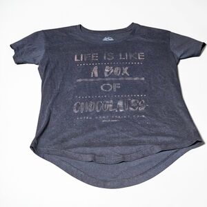Bubba Gumps Soft Blue T-shirt "Life Is Like a Box of Chocolates" MOA Sz S